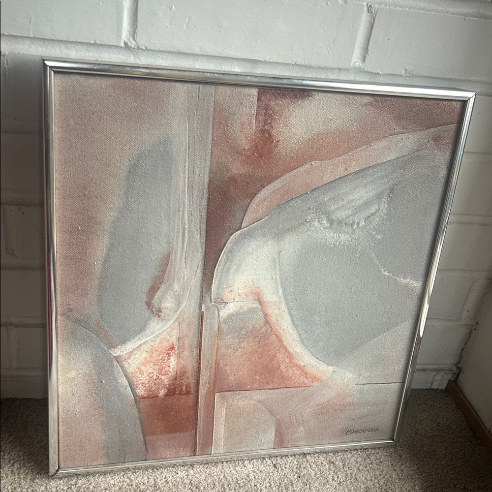 Abstract vintage original painting acrylic mcm